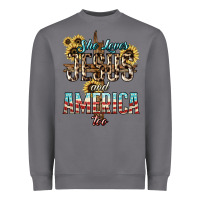 Storm She loves Jesus and America too sunflower Heavyweight Sweatshirt - HowdyJamesFarm
