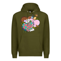 Army Green Easter Day Western Easter hearts Premium Hoodie - OliviaCreatesArt