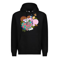 Black Easter Day Western Easter hearts Premium Hoodie - OliviaCreatesArt