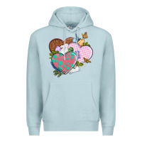 Blue Mist Easter Day Western Easter hearts Premium Hoodie - OliviaCreatesArt
