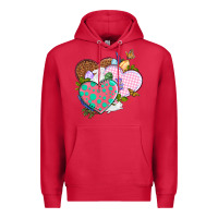 Cardinal Easter Day Western Easter hearts Premium Hoodie - OliviaCreatesArt