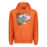 Carrot Easter Day Western Easter hearts Premium Hoodie - OliviaCreatesArt