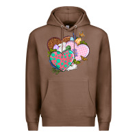 Chestnut Easter Day Western Easter hearts Premium Hoodie - OliviaCreatesArt