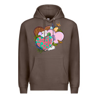 Coffee Easter Day Western Easter hearts Premium Hoodie - OliviaCreatesArt