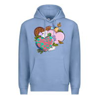 Colony Blue Easter Day Western Easter hearts Premium Hoodie - OliviaCreatesArt