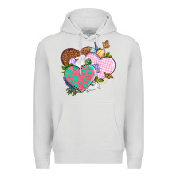 Dove Grey Easter Day Western Easter hearts Premium Hoodie - OliviaCreatesArt