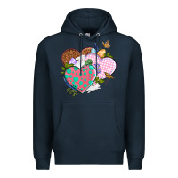 Navy Easter Day Western Easter hearts Premium Hoodie - OliviaCreatesArt