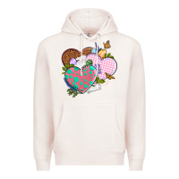 Pale Pink Easter Day Western Easter hearts Premium Hoodie - OliviaCreatesArt