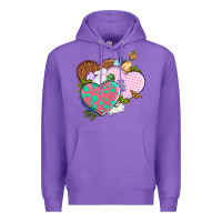 Purple Easter Day Western Easter hearts Premium Hoodie - OliviaCreatesArt