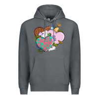 Rock Easter Day Western Easter hearts Premium Hoodie - OliviaCreatesArt