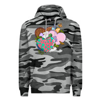 Slate Camo Easter Day Western Easter hearts Premium Hoodie - OliviaCreatesArt