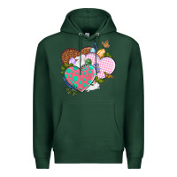 Sports Green Easter Day Western Easter hearts Premium Hoodie - OliviaCreatesArt