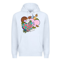 White Easter Day Western Easter hearts Premium Hoodie - OliviaCreatesArt