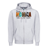 Heather Grey Being a Momma Makes My Life Complete Zipper Hoodie - CowCowDesign