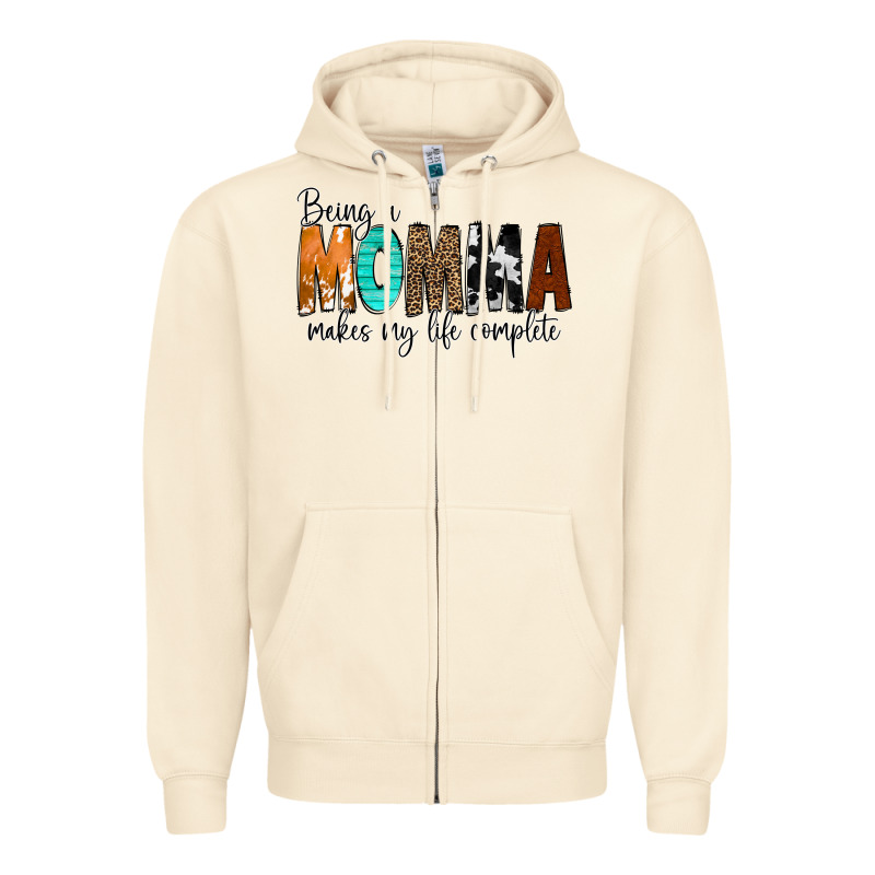 Being A Momma Makes My Life Complete Zipper Hoodie by CowCowDesign | Teevron