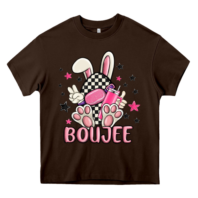 Boujee Checkered Easter Bunny Egg Trending Heavy Core Tee by MaliasSmallBusiness | Teevron