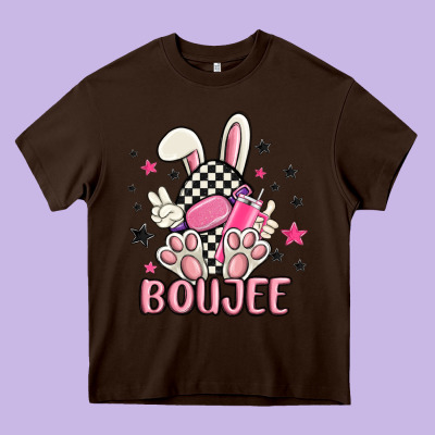 Boujee Checkered Easter Bunny Egg Trending Heavy Core Tee Designed By Maliassmallbusiness