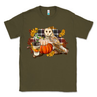 Army Green Fall Barn Owl Classic Tee - LillyAllenDesigns