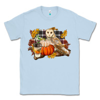 Dusty Blue Fall Barn Owl Classic Tee - LillyAllenDesigns
