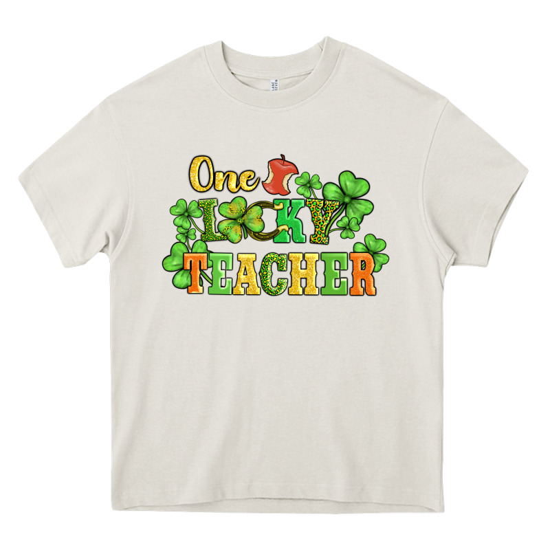 One Lucky Teacher Heavy Core Tee by AdoDesignShop | Teevron
