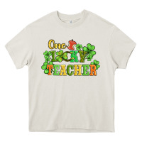 Cream one lucky teacher Heavy Core Tee - AdoDesignShop