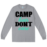 Heather Grey Camp Hair Don't Care Black Long Sleeve Tee - Bettercallsaul