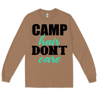 Camp Hair Don't Care Black Long Sleeve Tee | Teevron