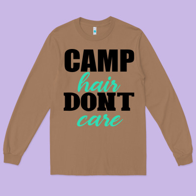 Camp Hair Don't Care Black Long Sleeve Tee Designed By Bettercallsaul