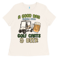 Bone a god day starts with golf carts and beer Ladies Tee - MaliasSmallBusiness