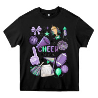 Black cheer mom Heavy Core Tee - MaliasSmallBusiness
