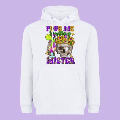 Skull Pour Me Something Mister Heavyweight Hoodie Designed By Fadigitalartstudio