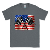 Charcoal Heather American Racing Flag Classic Tee - JahusDesignShop