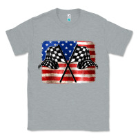 Heather Grey American Racing Flag Classic Tee - JahusDesignShop