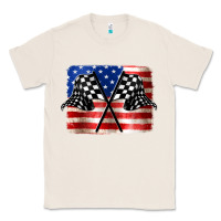 Natural American Racing Flag Classic Tee - JahusDesignShop