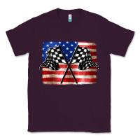 Plum American Racing Flag Classic Tee - JahusDesignShop