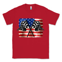 Red American Racing Flag Classic Tee - JahusDesignShop
