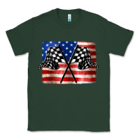Sports Green American Racing Flag Classic Tee - JahusDesignShop