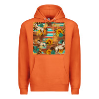 Carrot Western Horse Sunflowers Gemstone Seamless Pattern Premium Hoodie - FaDigitalArtStudio