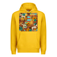 Lemon Western Horse Sunflowers Gemstone Seamless Pattern Premium Hoodie - FaDigitalArtStudio