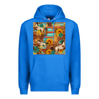 True Royal Western Horse Sunflowers Gemstone Seamless Pattern Premium Hoodie - FaDigitalArtStudio
