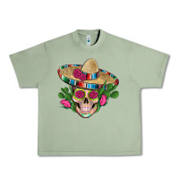Oil Green mexican skull sombrero roses cactus serape Urban Heavy Tee - Artiststas