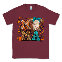Burgundy Western Fall Cow Mama Classic Tee - LillyAllenDesigns