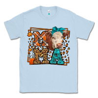 Dusty Blue Western Fall Cow Mama Classic Tee - LillyAllenDesigns