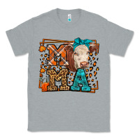 Heather Grey Western Fall Cow Mama Classic Tee - LillyAllenDesigns