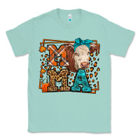 Seafoam Western Fall Cow Mama Classic Tee - LillyAllenDesigns