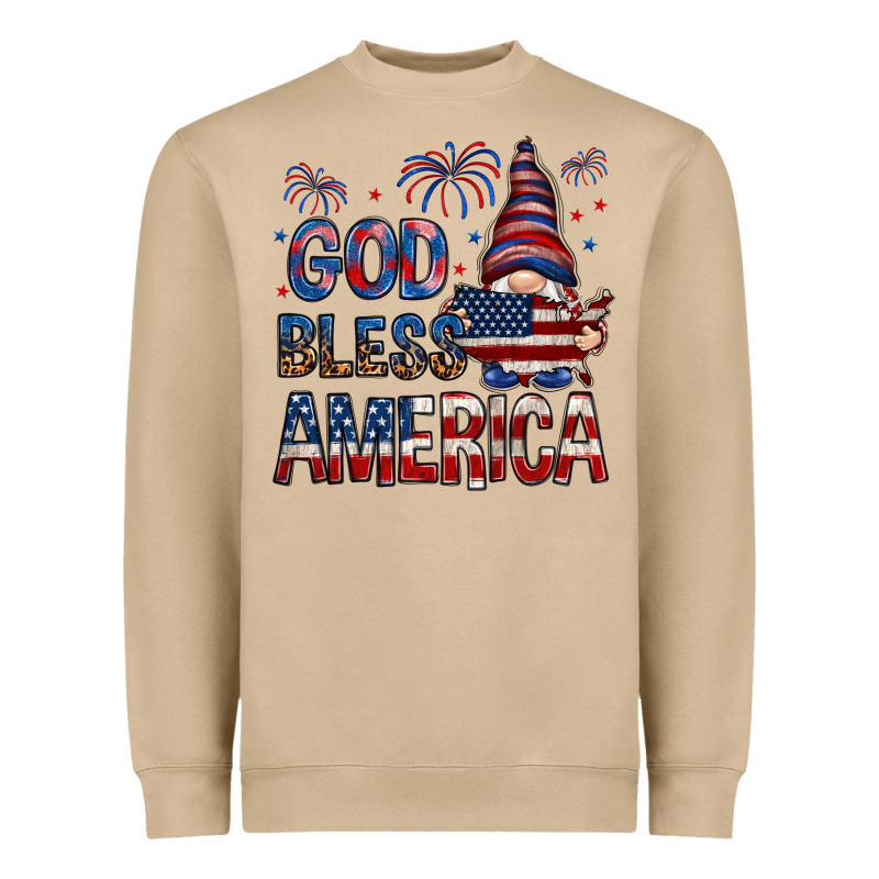 God Bless America With Gnome 4th Of July Heavyweight Sweatshirt by HowdyJamesFarm | Teevron