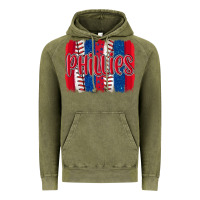 Vintage Olive phillies baseball team spirit brushstrokes Vintage Hoodie - Artiststas