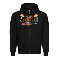Black Blessed Nana Zipper Hoodie - CowCowDesign