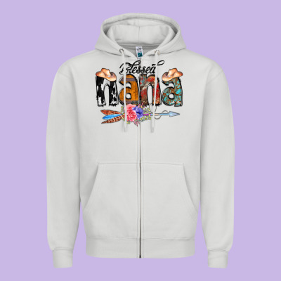 Blessed Nana Zipper Hoodie Designed By Cowcowdesign