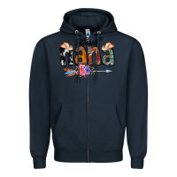 Navy Blessed Nana Zipper Hoodie - CowCowDesign